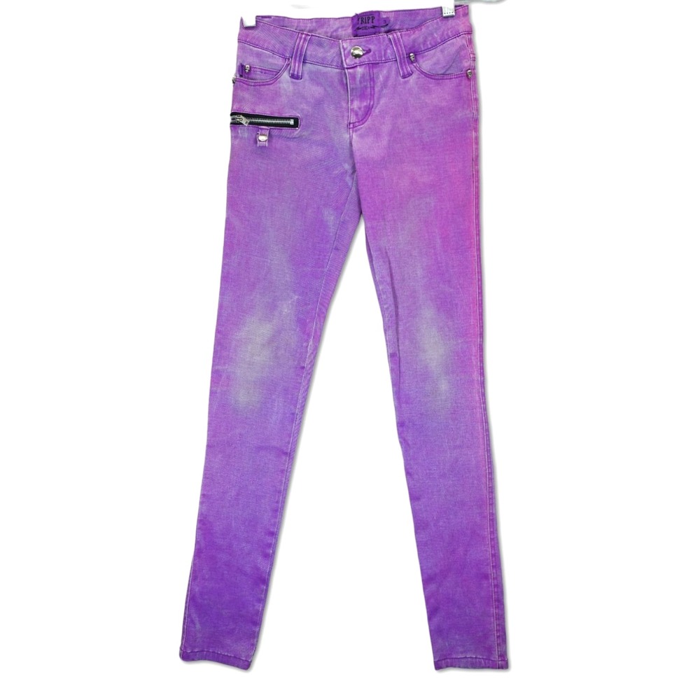 Vintage Tripp‎ NYC Shiny Purple Skinny Pants Womens Size 3 (25x29)